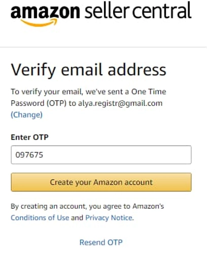 Amazon подтверждаем электронную почту