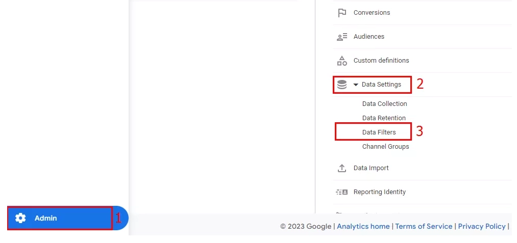 Google Analytics 4 настройка фильтров данных