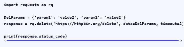 Requests in Python: processing the DELETE request