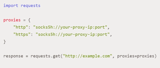Requests in Python: using a SOCKS proxy