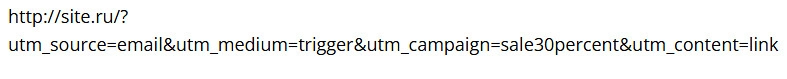Example URL with UTM tags for email newsletters