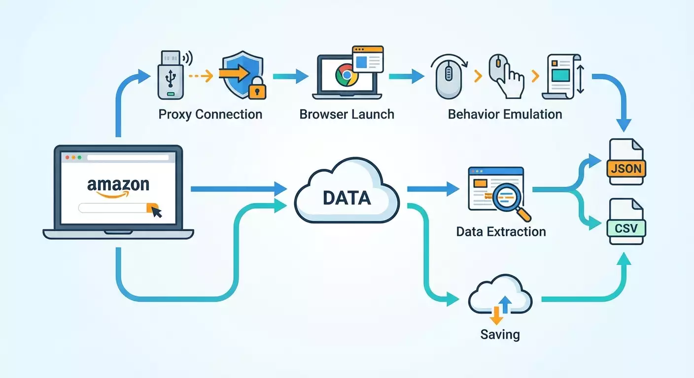 Как спарсить Amazon через Playwright и мобильные прокси: полный пошаговый гайд